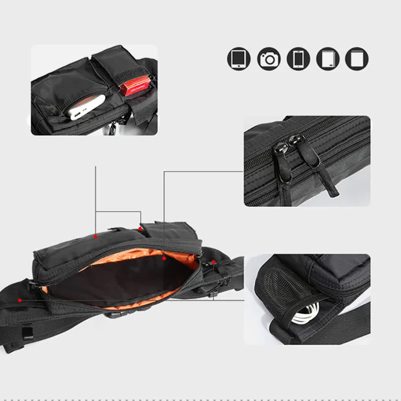 Waist Bag For Men Solid Color Oxford Crossbody Chest Bag