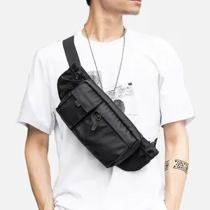 Waist Bag For Men Solid Color Oxford Crossbody Chest Bag