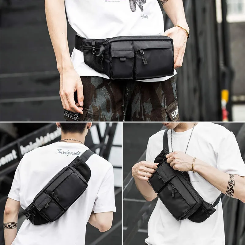 Waist Bag For Men Solid Color Oxford Crossbody Chest Bag