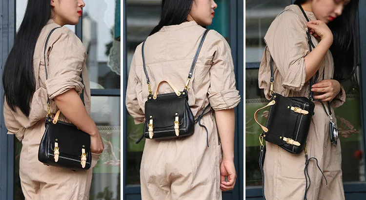 Womens Casual Backpack Leather Cross Shoulder Bag For Women
