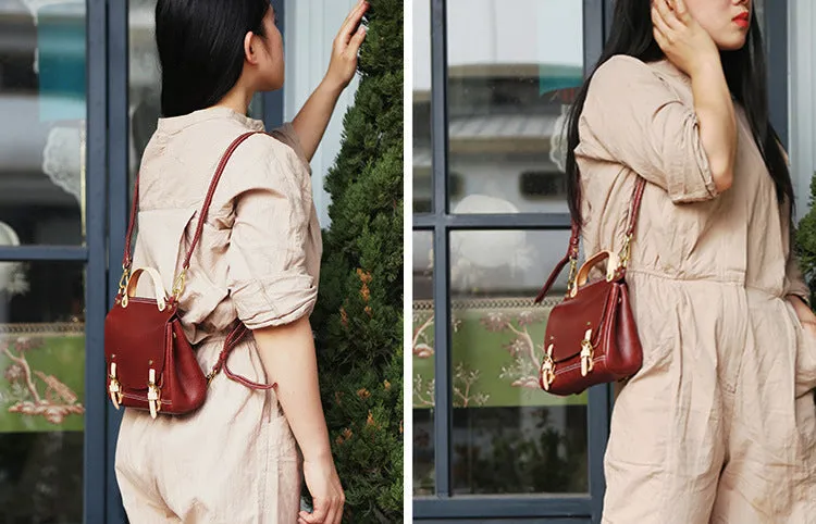 Womens Casual Backpack Leather Cross Shoulder Bag For Women